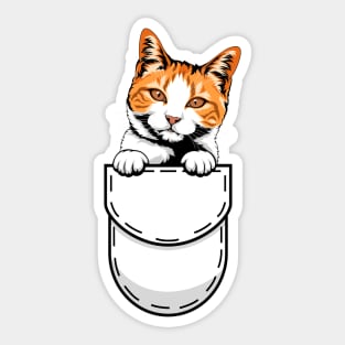 Funny Japanese Bobtail Pocket Cat Sticker